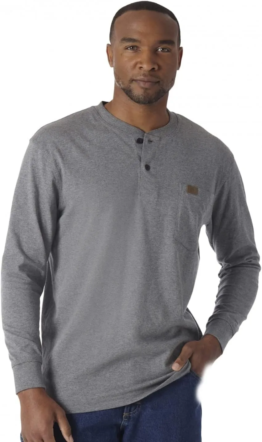 Wrangler Men's Long Sleeve Solid Henley Shirt