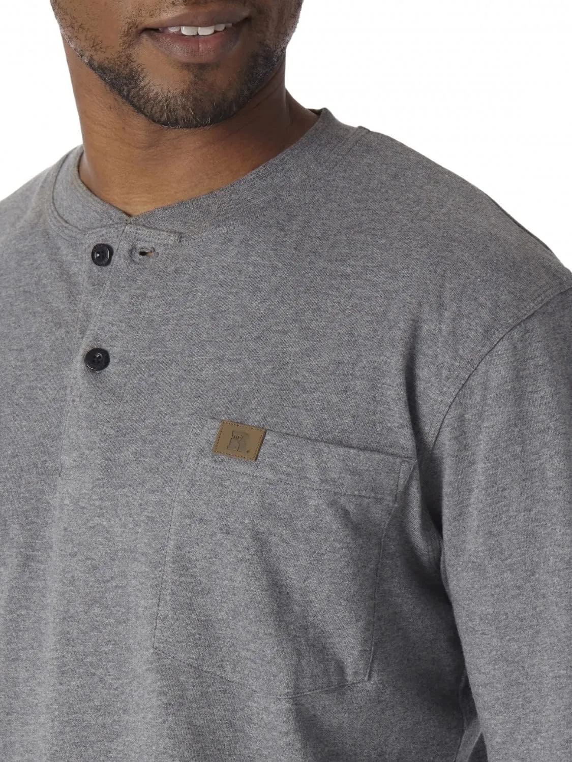 Wrangler Men's Long Sleeve Solid Henley Shirt