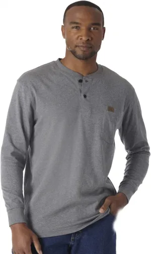 Wrangler Men's Long Sleeve Solid Henley Shirt