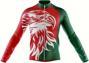 YIBIMOTTO Mens Cycling Jersey Printed Long Sleeve Full Zip Quick Dry Running T-shirt 3 Rear Pockets Biking Shirt