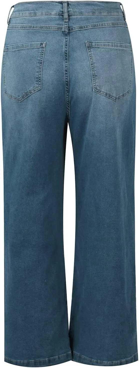 YUTANRAL Womens Jeans/Sweatpants 2024 Lounge Baggy Wide Leg Pants Fashion High Waisted Joggers Y2k Clothes, Large