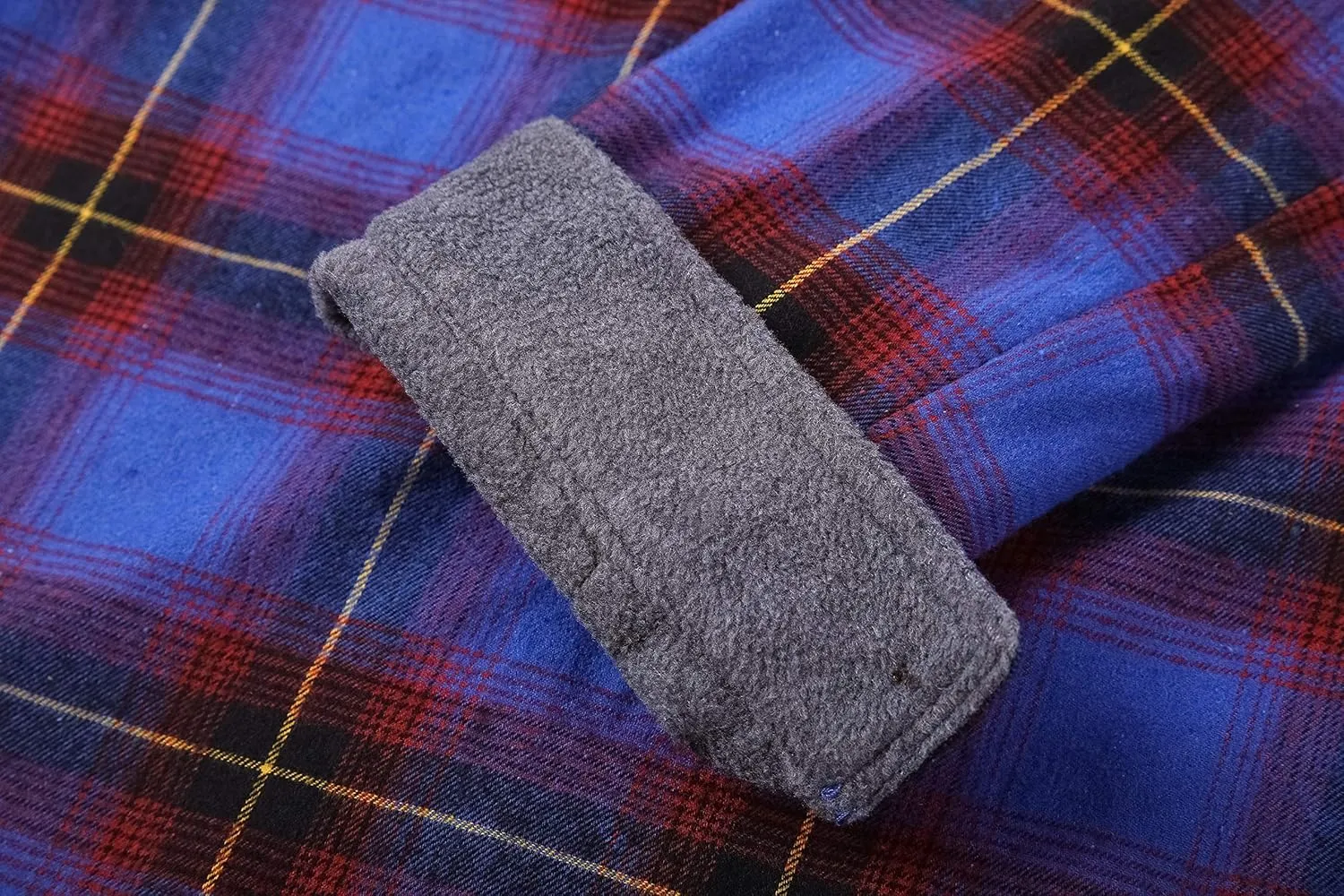 ZENTHACE Women's Thermal Fleece Lined Plaid Button Down Flannel Shirt Jacket