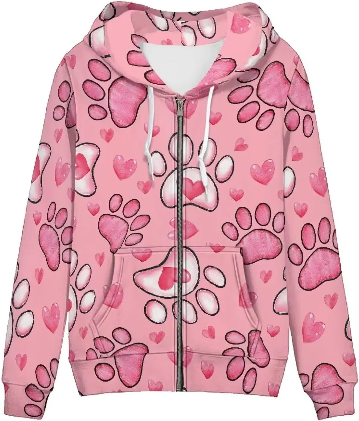 Zip Up Hoodie Women Long Sleeve Oversized Sweatshirts Fall Y2K Hoodie Jacket with Pockets