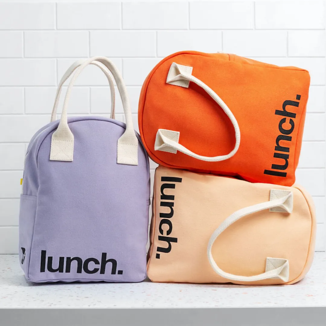 Zipper Lunch Bag - Lunch in Peach by Fluf