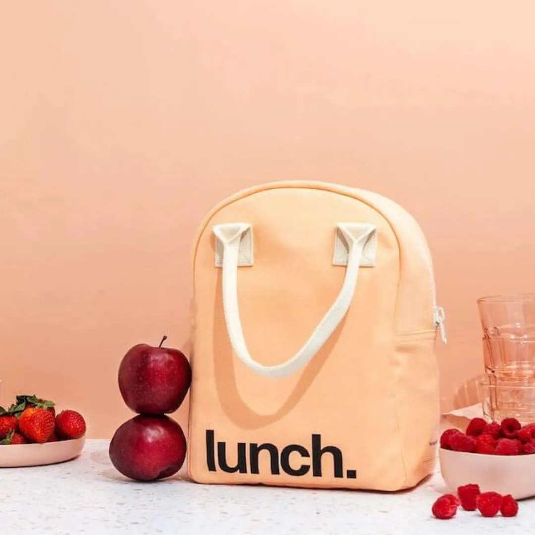 Zipper Lunch Bag - Lunch in Peach by Fluf